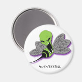 Alien Bee Round Magnet (Vorderseite/Rückseite)