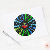 Alien begegnet! runder aufkleber (Umschlag)