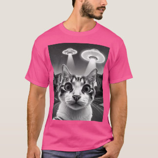 Alien Begegnung - Nahe Begegnung der Katze mit Ufo T-Shirt