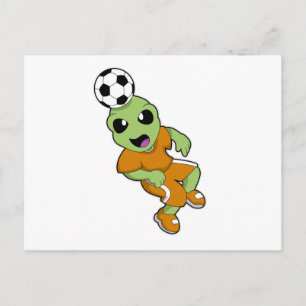 Alien beim Fußball-Sport Postkarte