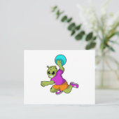 Alien beim Handballspieler mit Handball Postkarte (Stehend Vorderseite)