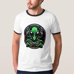 Alien beim Videospiel spielen   Stellar Game Smash T-Shirt