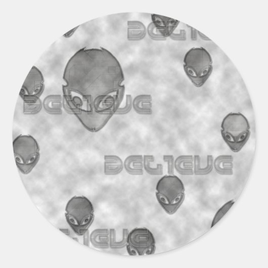 Alien Believe Runder Aufkleber (Vorderseite)