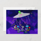 Alien Besucher Postkarte (Vorne/Hinten)