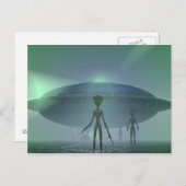 Alien Besucher Postkarte (Vorne/Hinten)