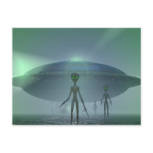 Alien Besucher Postkarte