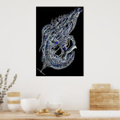 Alien betet Tintenkunst Poster (Küche)