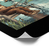 Alien Bigfoot Fishing Sasquatch Fischerei Fischer Poster (Ecke)