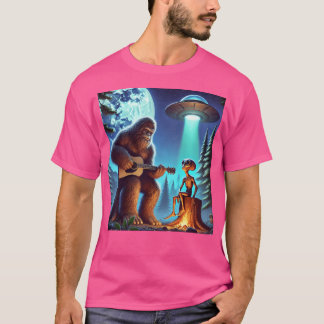 Alien Bigfoot Guitar Sasquatch Ufo Geschenke für M T-Shirt
