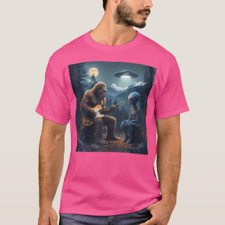 Alien Bigfoot Guitar Sasquatch Ufo Geschenke für M T-Shirt
