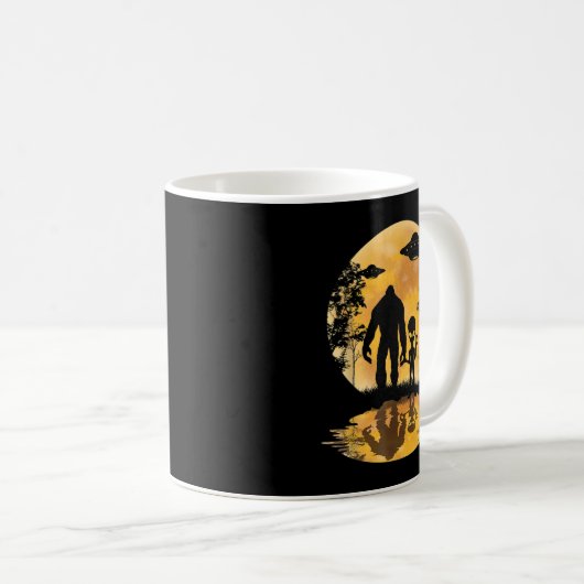 Alien Bigfoot Moon Sasquatch UFO Extraterrestrik Kaffeetasse (VorderseiteRechts)