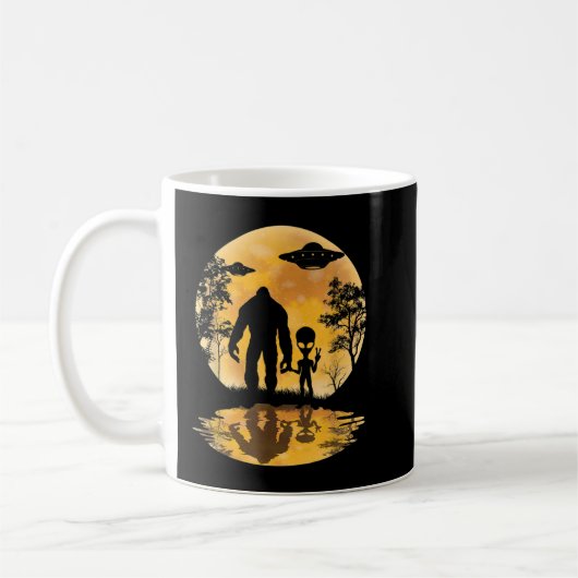 Alien Bigfoot Moon Sasquatch UFO Extraterrestrik Kaffeetasse (Links)