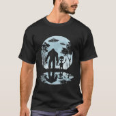 Alien Bigfoot Moon Sasquatch UFO Extraterrestrik T-Shirt (Vorderseite)