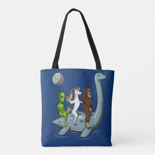 Alien Bigfoot Unicoring Loch Ness Monster Tasche (Rückseite)