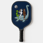 Alien Bigfoot Unicorn Loch Ness Monster Space Pickleball Schläger (Rückseite)