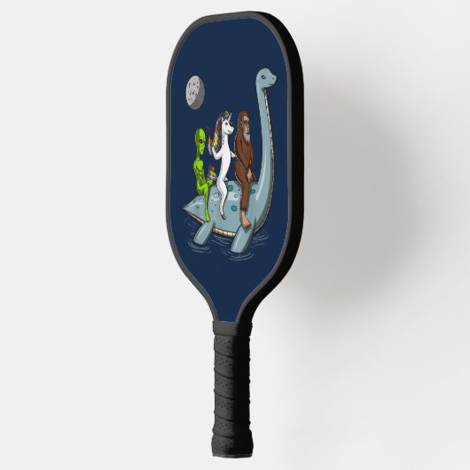 Alien Bigfoot Unicorn Loch Ness Monster Space Pickleball Schläger (Links)