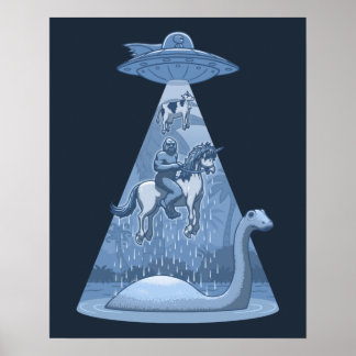 Alien, Bigfoot, Unicorn, Nessie Poster