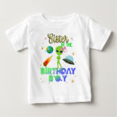 Alien Birthday Boy Party Theme Spaceship Schwester Baby T-shirt (Vorderseite)