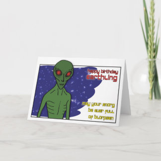 Alien Birthday Card Karte