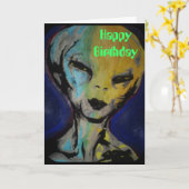 "Alien Birthday Card" Karte (Gelbe Blume)