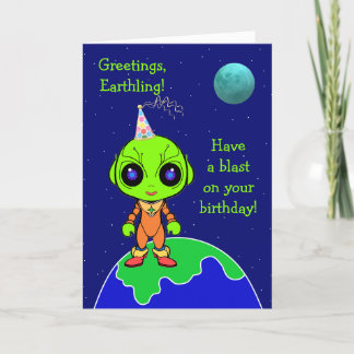 Alien Birthday faltete Kinderkarte von Jo Images Ankündigung