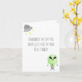 Alien Birthday Karte (Gelbe Blume)