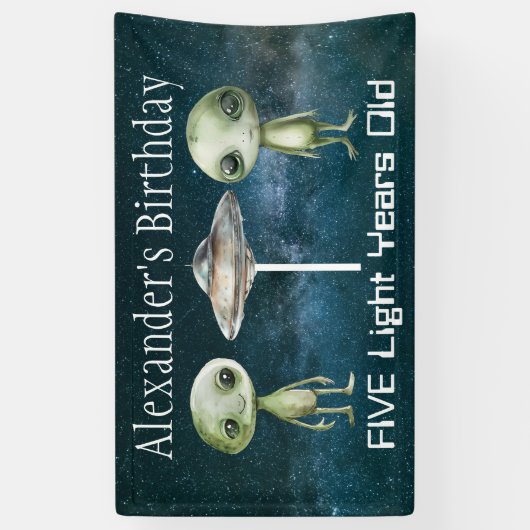 Alien Birthday Party Banner (Vertikal)