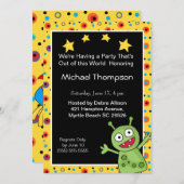 Alien Birthday Party Einladungen (Vorne/Hinten)