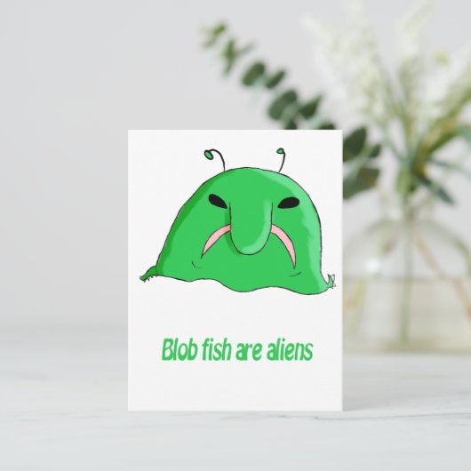Alien blob postkarte (Stehend Vorderseite)