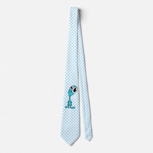 Alien Blue Polka Dot Neck Tie Krawatte (Vorderseite)