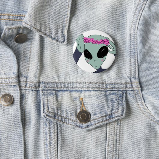alien-Blumen-Kronenknopf Button (Beispiel)