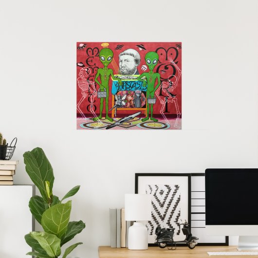 Alien Botschafter (Hommage an Hans Holbein) Poster (Heimbüro)