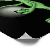 Alien Bowling Funny Bowler Poster (Ecke)