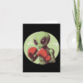 Alien Boxer ist bereit, in Handschuhen zu kämpfen Karte (Vorderseite)