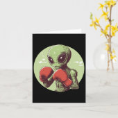 Alien Boxer ist bereit, in Handschuhen zu kämpfen Karte (Gelbe Blume)