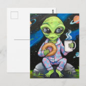 Alien Breakfast Postkarte (Vorne/Hinten)