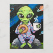 Alien Breakfast Postkarte (Vorderseite)