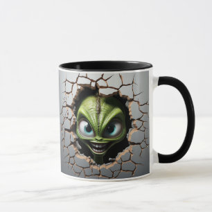 Alien bricht durch die Mauer Tasse