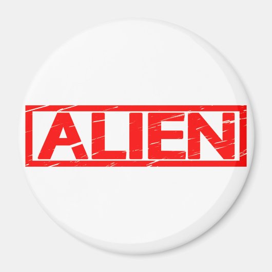 Alien Briefmarke Magnet (Vorne)