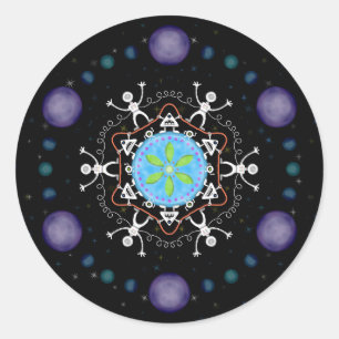 Alien Buddies Runder Aufkleber