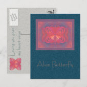 Alien Butterfly Abstrakt Art Postkarte (Vorne/Hinten)
