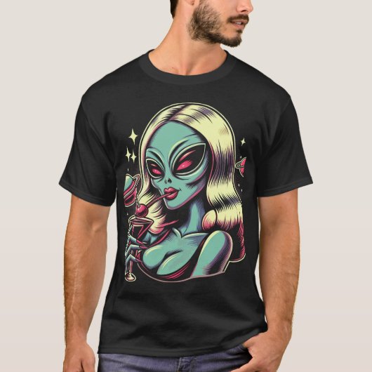 Alien Button T-Shirt (Vorderseite)