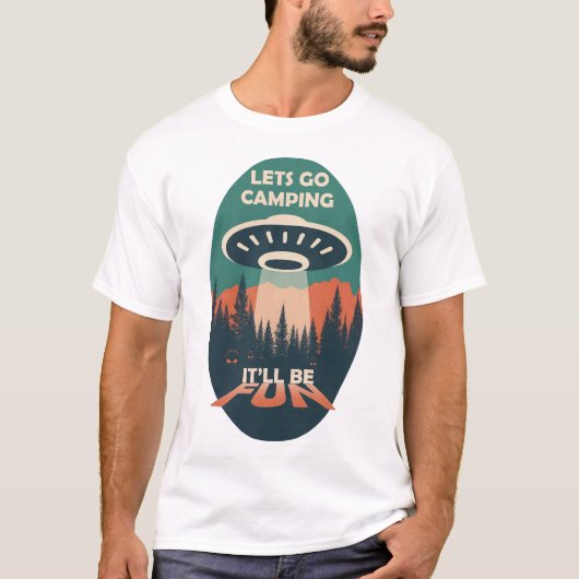 Alien Camping Fun T-Shirt (Vorderseite)