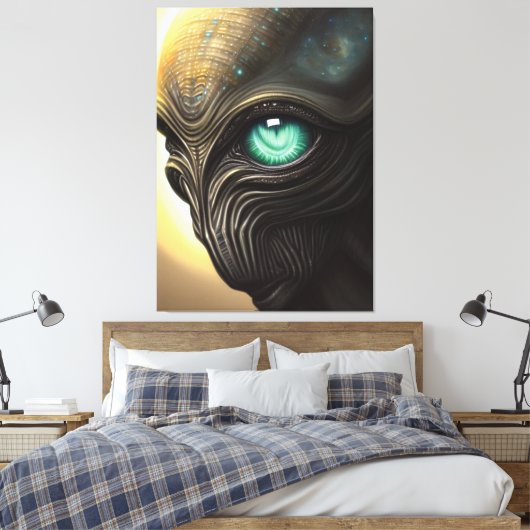 Alien Canvas Print Leinwanddruck (Insitu (Schlafzimmer))
