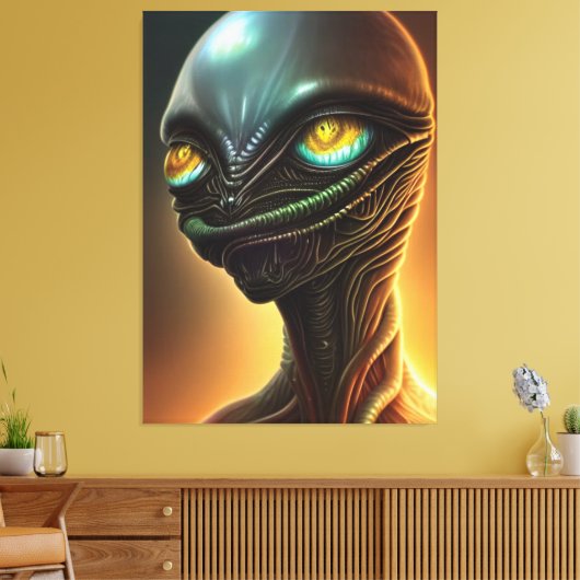 Alien Canvas Print Leinwanddruck (Insitu (Wohnzimmer))
