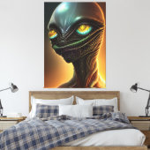 Alien Canvas Print Leinwanddruck (Insitu (Schlafzimmer))