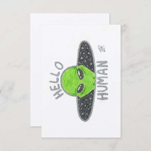 Alien Cards Dankeskarte (Vorne/Hinten)