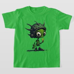Alien Cartoon Design Genießen Ice Cream Cone Cool T-Shirt