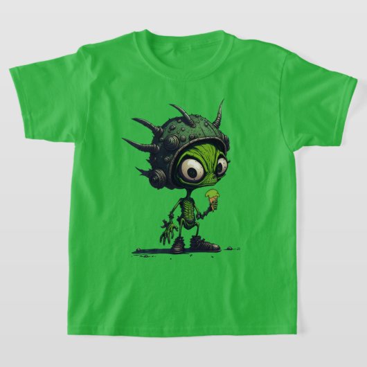 Alien Cartoon Design Genießen Ice Cream Cone Cool T-Shirt (Ablage )
