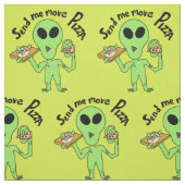 Alien Cartoon schickt mir mehr Pizzabilder Stoff (Muster)